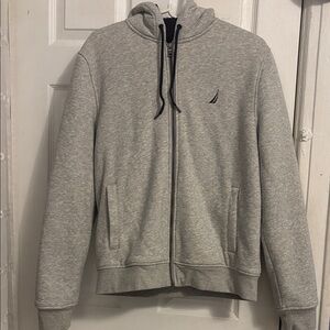 Nautica Light Gray Zip-Up Sweater